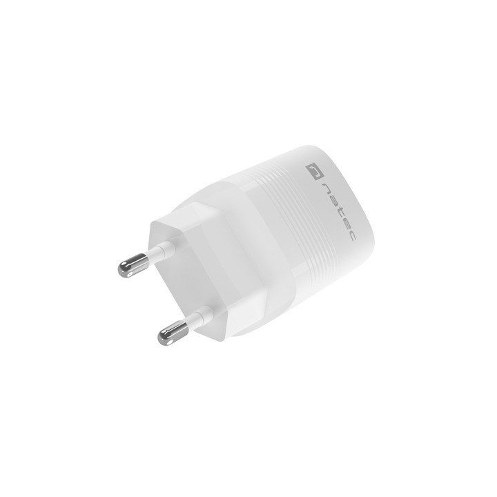 NATEC RIBERA GAN CHARGER 1X USB-A + 1X USB-C 30W WHITE