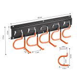 Maclean Wall-Mounted Garden Tool Organizer steel with hooks max. load 30 kg width 40 cm MC-193