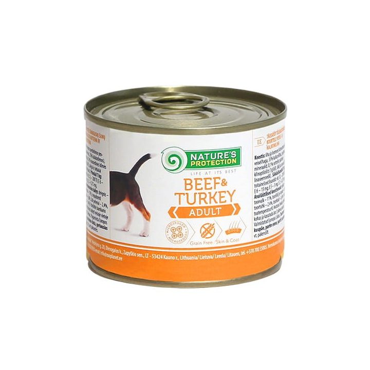 NATURE'S PROTECTION Adult Beef and Turkey - wet dog food - 200 g