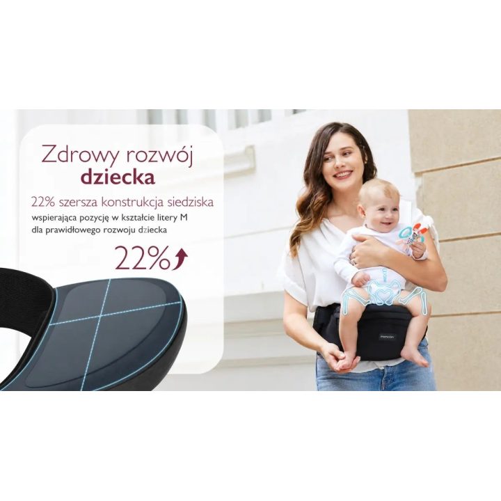Momcozy Baby Carrier with Hip Seat Black