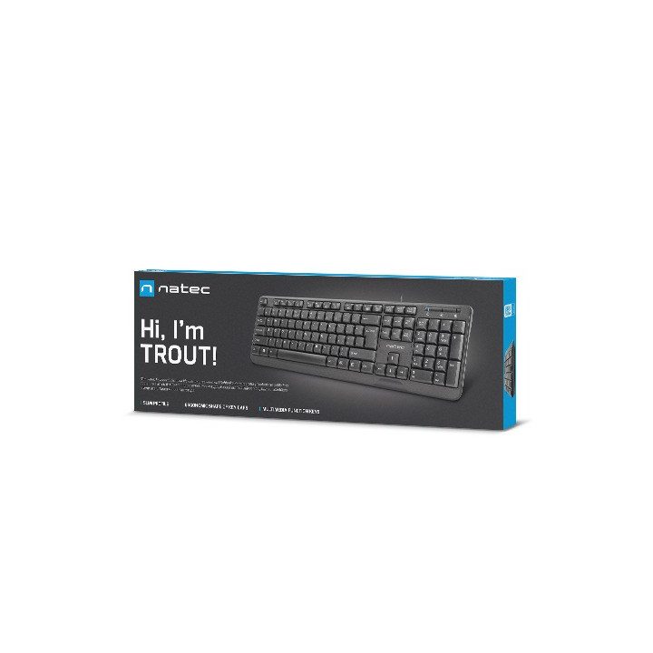 NATEC KEYBOARD TROUT SLIM USB US LAYOUT BLACK