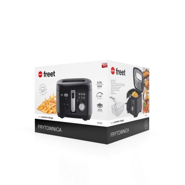 ELDOM friggitrice FREET 2.5 L 400 g friggitrice regolatore di temperatura serbatoio olio estraibile nero