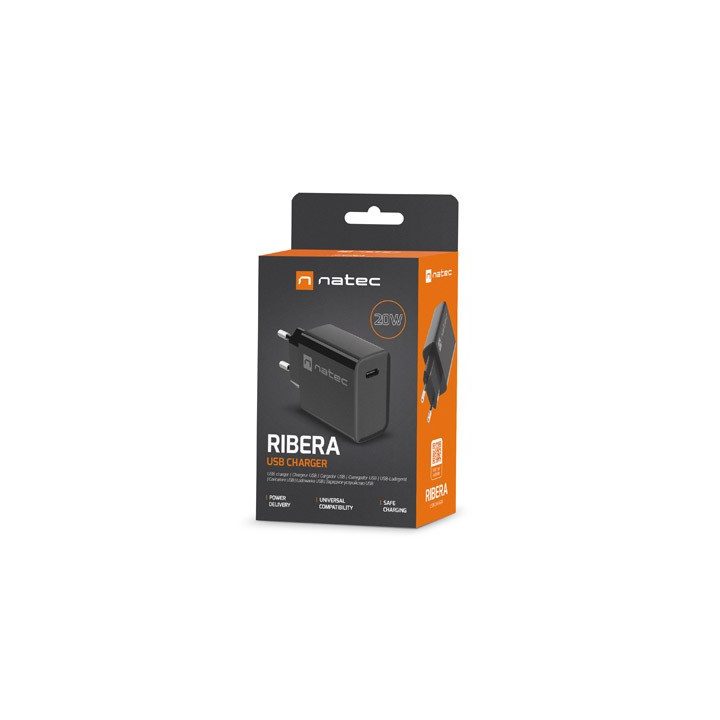 NATEC MAINS CHARGER RIBERA USB-C 20W PD