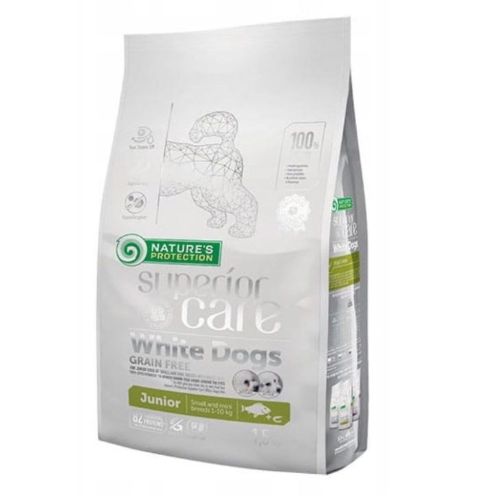 NATURE'S PROTECTION Superior Care White Dogs Grain Free Junior Small Białoryba - dry food for puppies - 1.5 kg