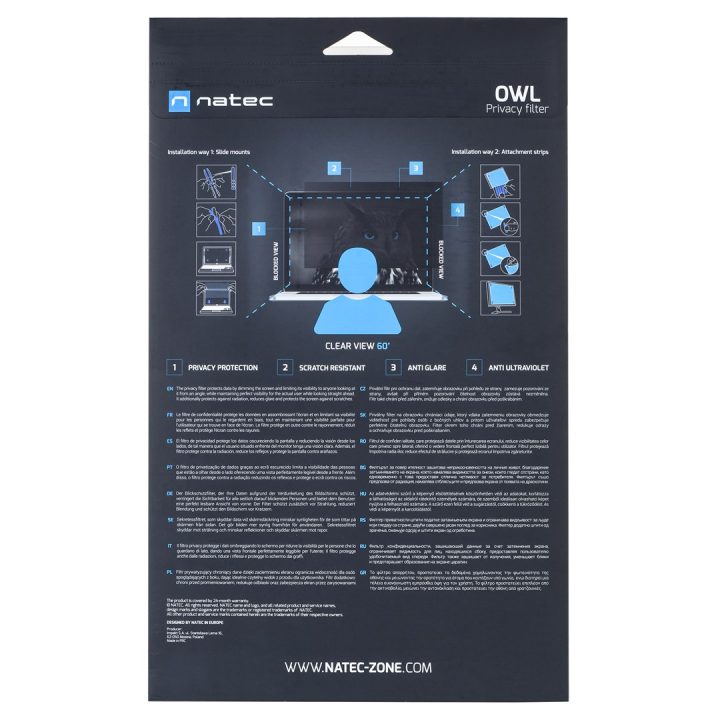 NATEC Owl Frameless display privacy filter 39.6 cm (15.6 )