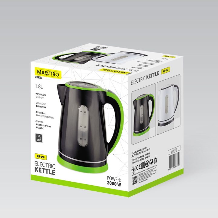 Maestro MR-058-Black Electric Kettle 1 8 L