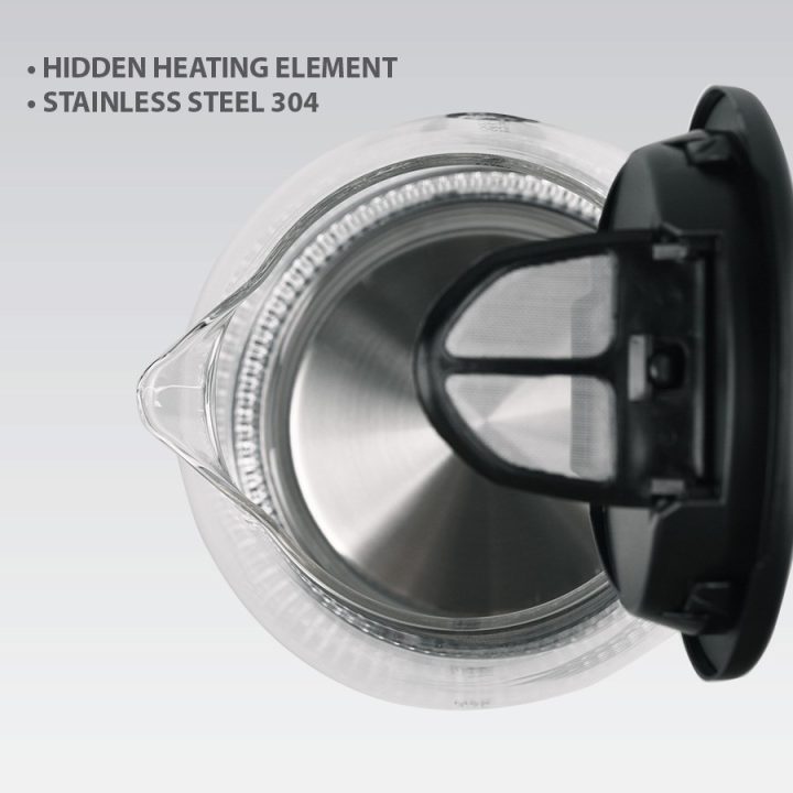 Maestro MR-063-Black Glass Electric Kettle 1 7 L