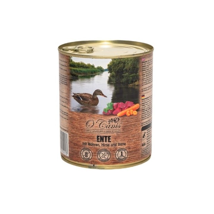O'CANIS canned dog food- wet food- duck millet and carrots - 800 g