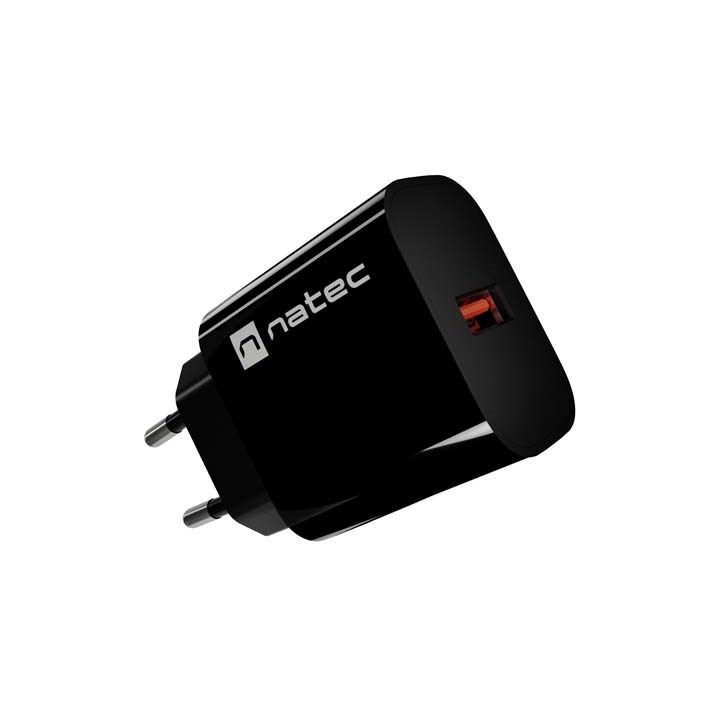 WALL CHARGER NATEC RIBERA 1X USB-A 18W BLACK