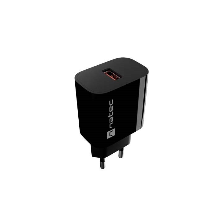 WALL CHARGER NATEC RIBERA 1X USB-A 18W BLACK