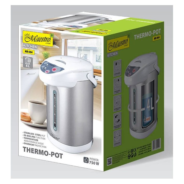 Maestro MR-084 steamer pot 4.5 L Stainless steel White