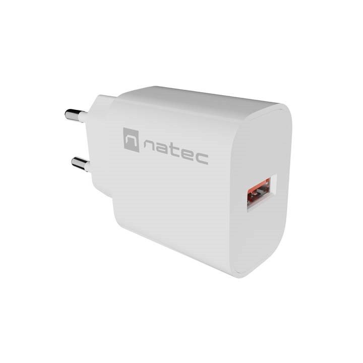 WALL CHARGER NATEC RIBERA 1X USB-A 18W WHITE