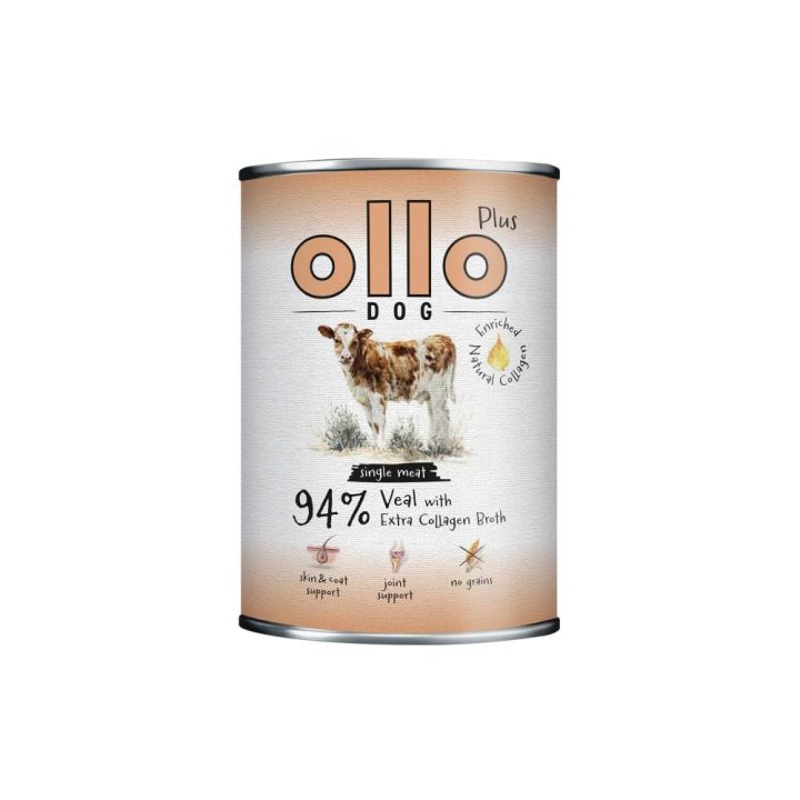 OLLO Plus Collagen Mono Veal - wet dog food - 800g