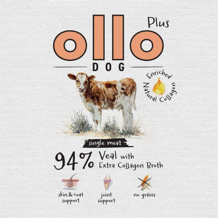 OLLO Plus Collagen Mono Veal - wet dog food - 800g