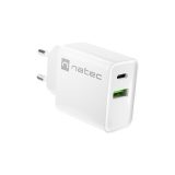 NATEC NETWORK CHARGER RIBERA USB-A+USB-C 20W PD