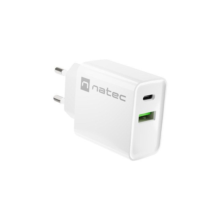 NATEC NETWORK CHARGER RIBERA USB-A+USB-C 20W PD