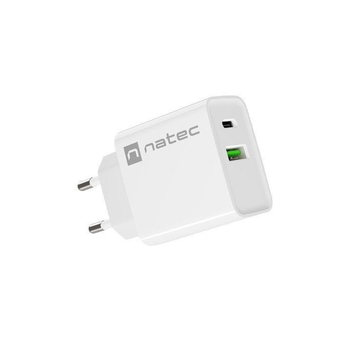 NATEC NETWORK CHARGER RIBERA USB-A+USB-C 20W PD