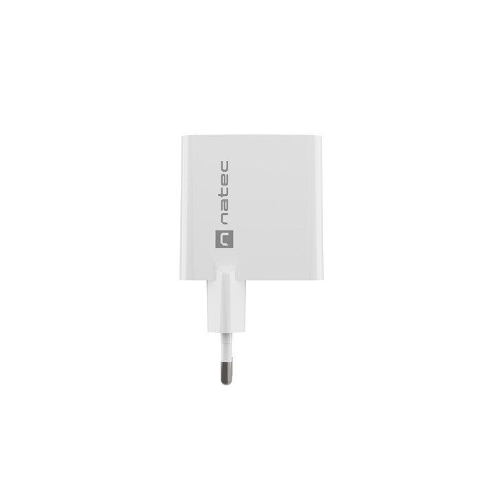 NATEC RIBERA GAN CHARGER 1x USB-A + 1x USB-C 65W WHITE
