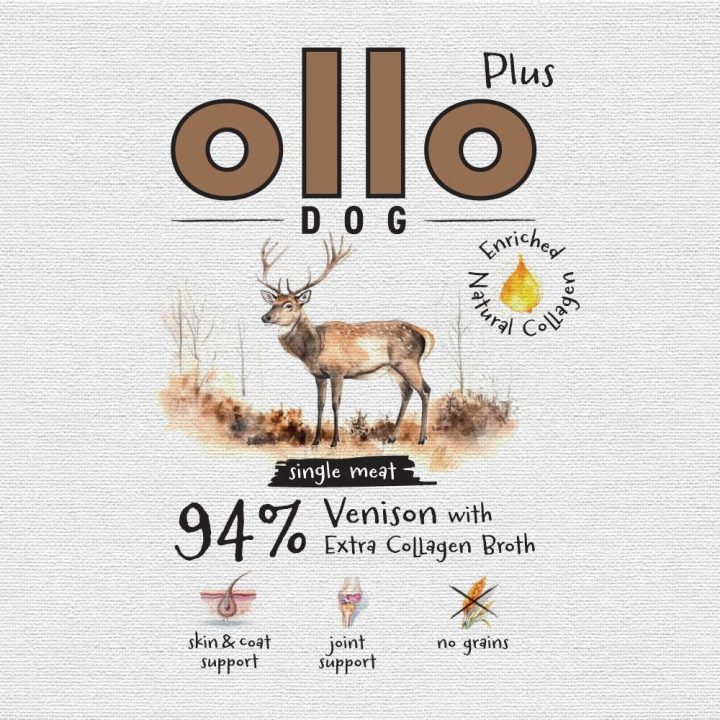 OLLO Plus Collagen Deer - wet dog food - 400g