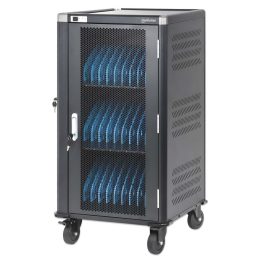 Manhattan Laptop Charging Cart/Trolley via AC Adapter (EU) 30-bay Install device's AC Adapter (power cables) into unit Suitable