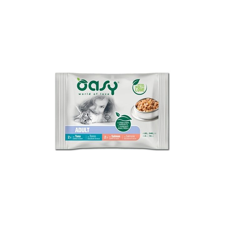 OASY Chunks in gravy Multipack Fish selection - wet cat food - 4x85g