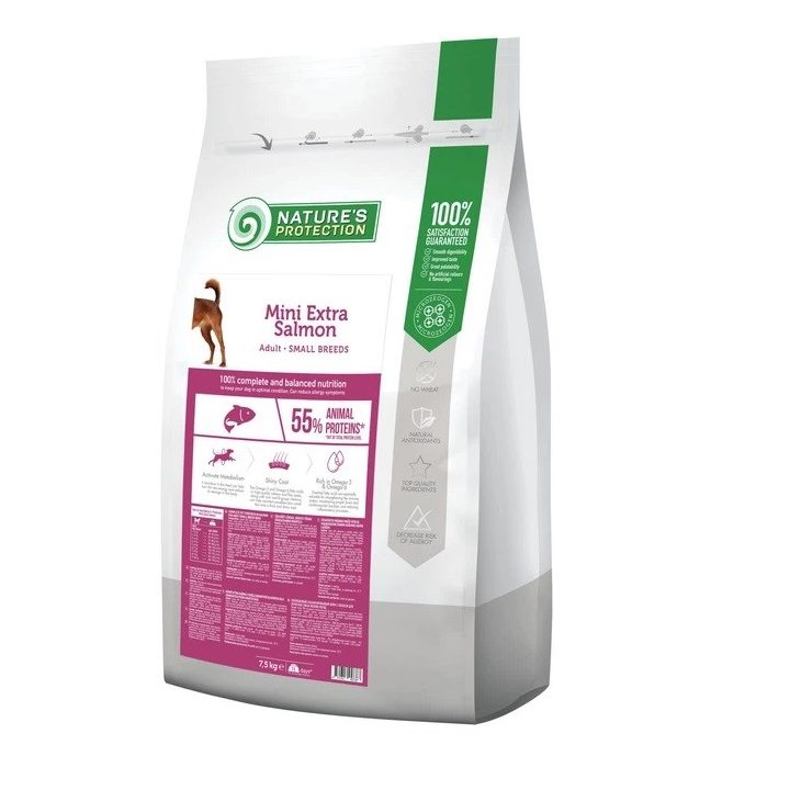 NATURE'S PROTECTION Mini Extra Salmon - dry dog food - 7 5kg