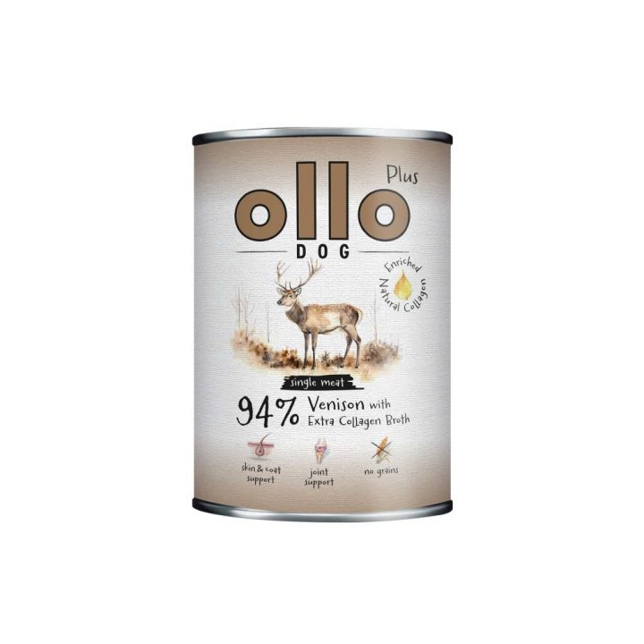 OLLO Plus Collagen Mono Deer - wet dog food - 800g