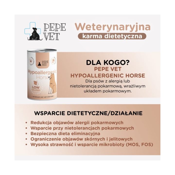 PAKA ZWIERZAKA Pepe Vet Hypoallergenic Mono Horse - wet dog food - 400g