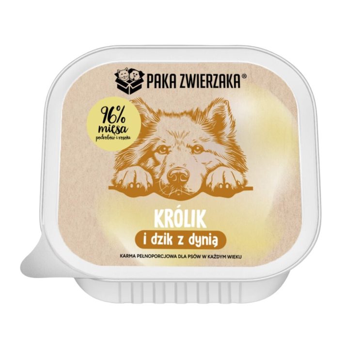PAKA ZWIERZAKA Rabbit and boar with pumpkin - wet dog food - 150g