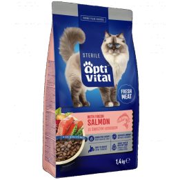 OPTIVITAL Sterile With fresh salmon - dry cat food - 1 4kg