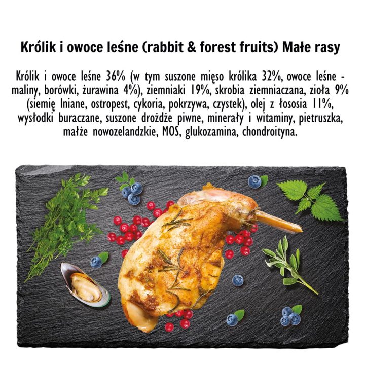 PAKA ZWIERZAKA Rabbit with forest fruits S - dry dog food - 3kg