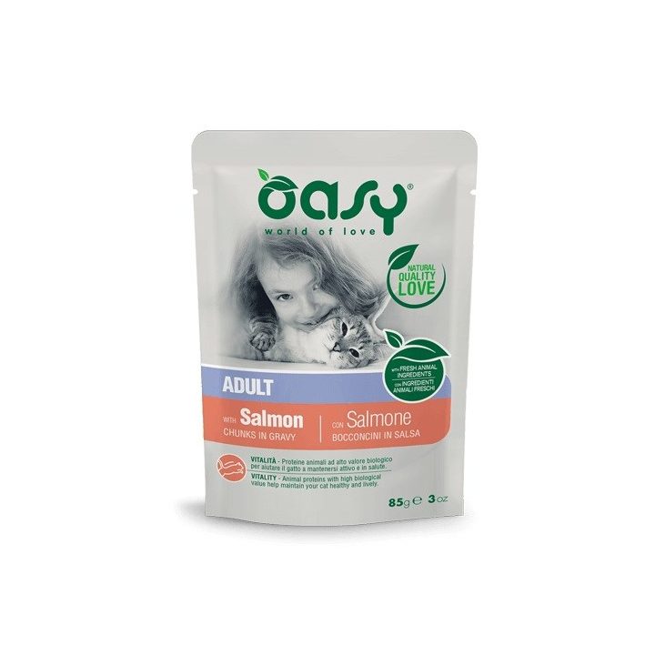 OASY Chunks in gravy Salmon - wet cat food - 85g