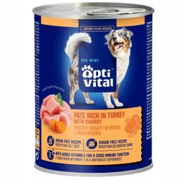 OPTIVITAL Chicken pate rich in turkey and carrots - wet dog food - 400g