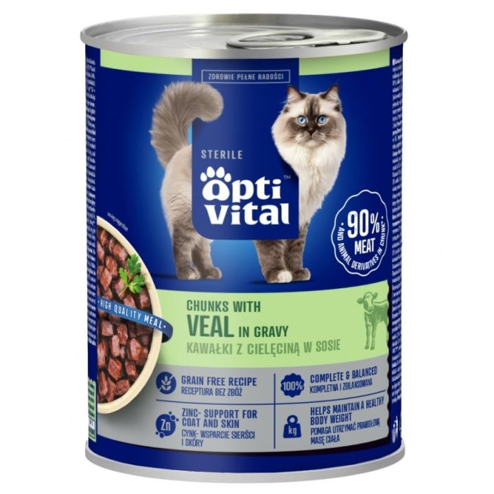 OPTIVITAL Sterile With veal in gravy - wet cat food - 415g