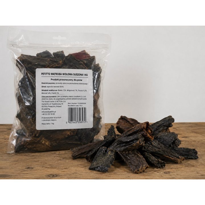 PETITTO Dried beef liver Mono - dog treat - 1kg