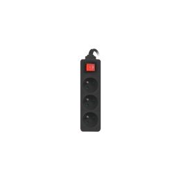 Lanberg PS1-03E-0300-BK prolunga 3 m 3 AC presa(e) Interno/esterno Nero