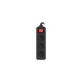 Lanberg PS1-03E-0300-BK prolunga 3 m 3 AC presa(e) Interno/esterno Nero