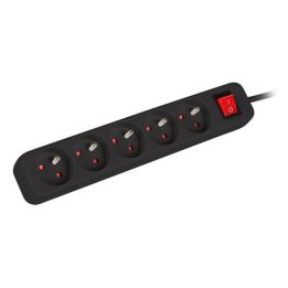 Lanberg PS1-05E-0150-BK prolunga 1.5 m 5 AC presa(e) Interno Nero