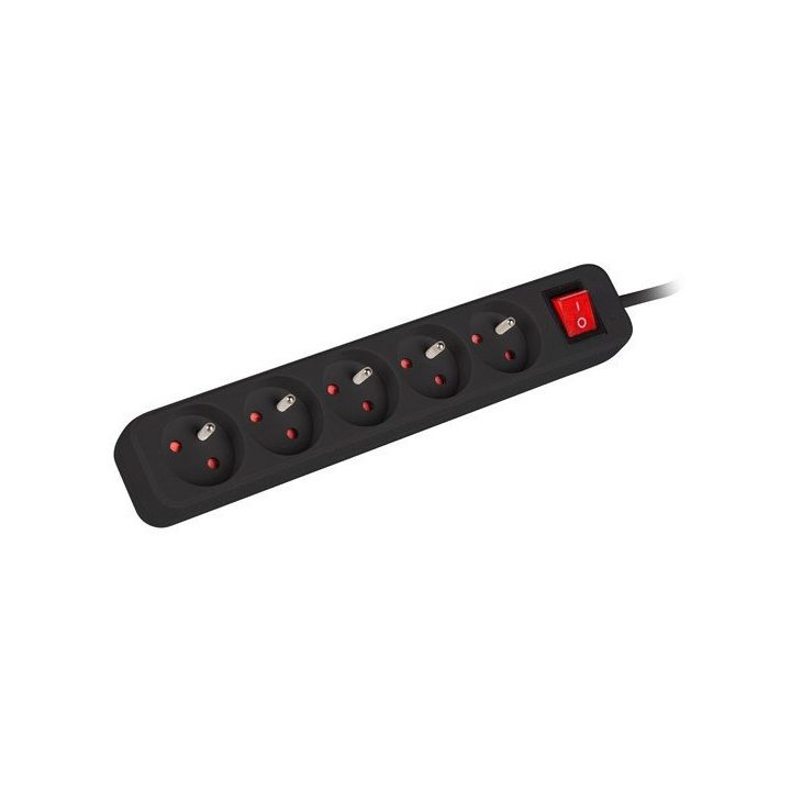 Lanberg PS1-05E-0150-BK prolunga 1.5 m 5 AC presa(e) Interno Nero