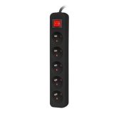 Lanberg PS1-05E-0150-BK prolunga 1.5 m 5 AC presa(e) Interno Nero