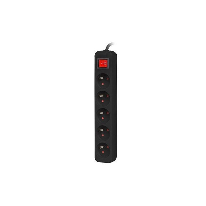 Lanberg PS1-05E-0150-BK prolunga 1.5 m 5 AC presa(e) Interno Nero