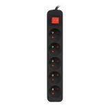 Lanberg PS1-05E-0150-BK prolunga 1.5 m 5 AC presa(e) Interno Nero