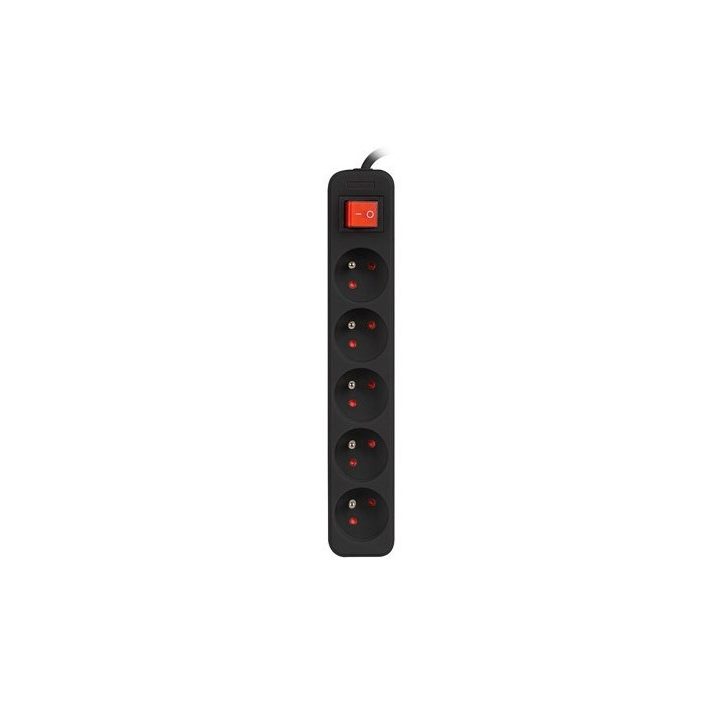 Lanberg PS1-05E-0150-BK prolunga 1.5 m 5 AC presa(e) Interno Nero