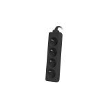 Lanberg PS0-04E-0150-BK prolunga 1.5 m 4 AC presa(e) Interno Nero