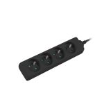 Lanberg PS0-04E-0150-BK prolunga 1.5 m 4 AC presa(e) Interno Nero
