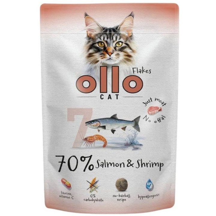 OLLO Cat No. 7 Salmon and shrimp - wet cat food - 85g