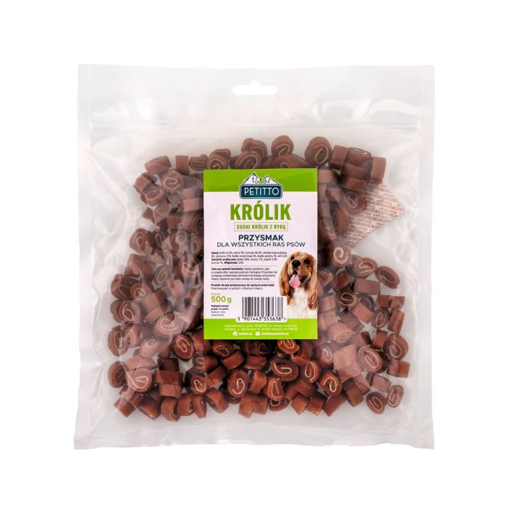 PETITTO Sushi rabbit with fish - dog treat - 500g