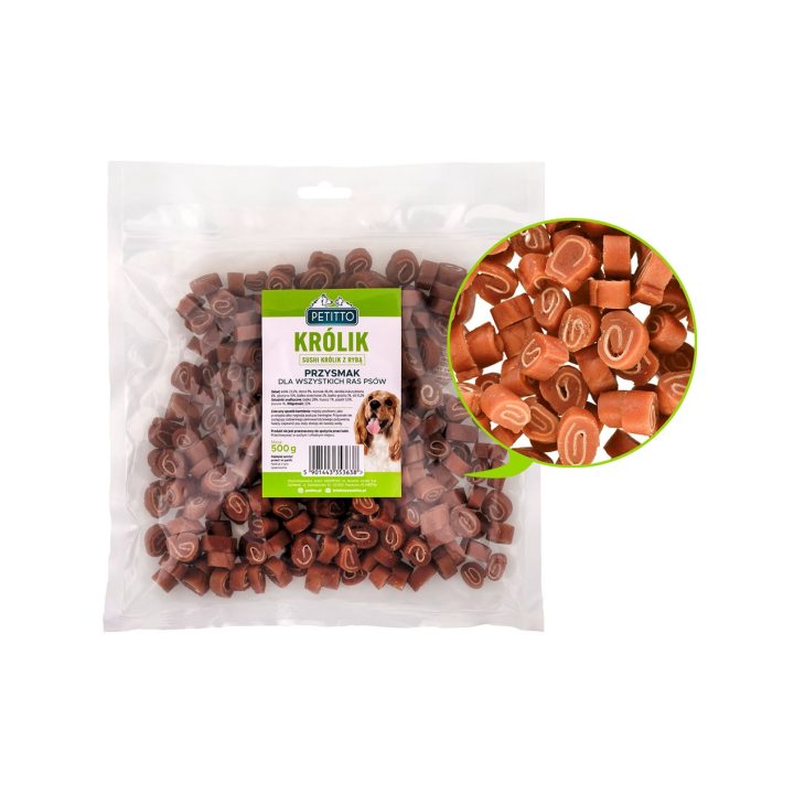 PETITTO Sushi rabbit with fish - dog treat - 500g