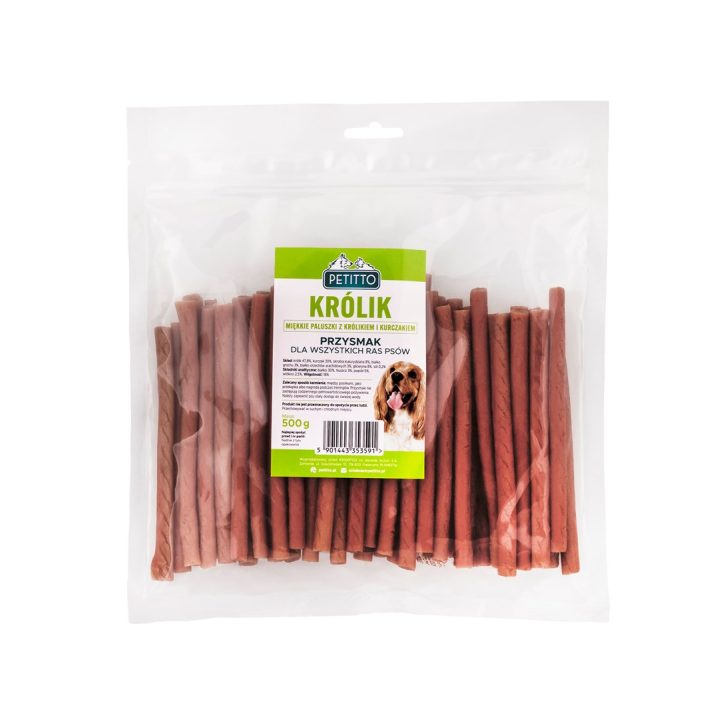 PETITTO Soft rabbit fingers - dog treat - 500g