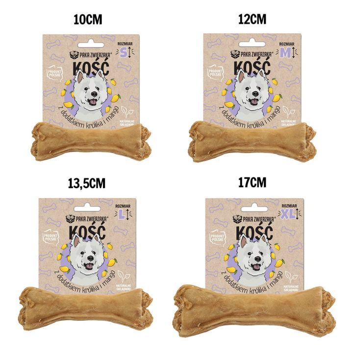 PAKA ZWIERZAKA Bone with rabbit and mango M 12 cm - dog treat - 55g